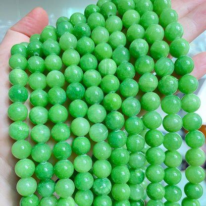 2 Strands/lot 8mm, 10mm Light Green Jade Round Stone Beads Stone Beads 8mm Stone Beads Round Jade Beads Charms Beads Beyond