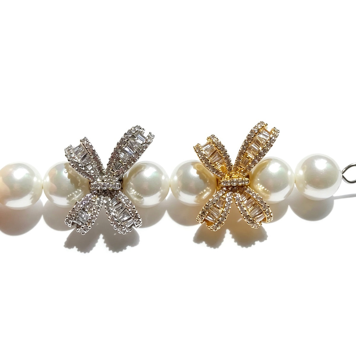 10-20-50pcs/lot CZ Paved Bow Spacers