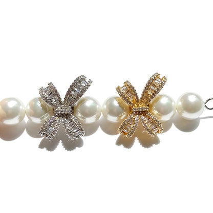 10-20-50pcs/lot CZ Paved Bow Spacers