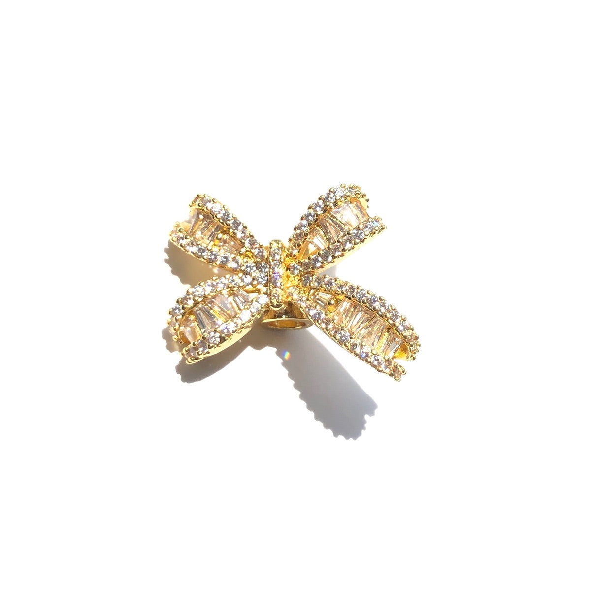 10-20-50pcs/lot CZ Paved Bow Spacers
