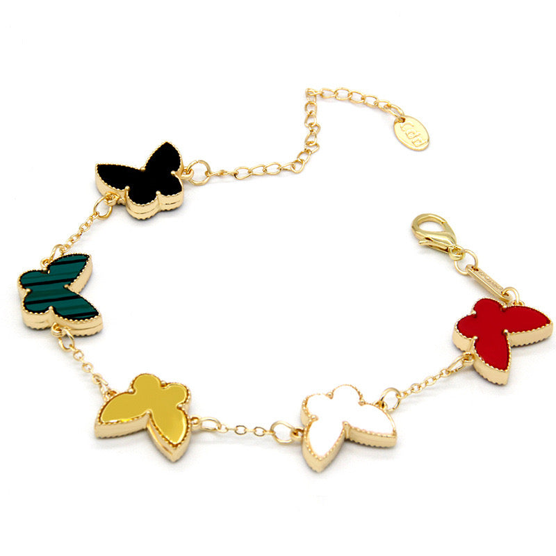 12pcs/lot Gold-Plated Colorful Butterfly Bracelets Multicolor Women Bracelets Charms Beads Beyond