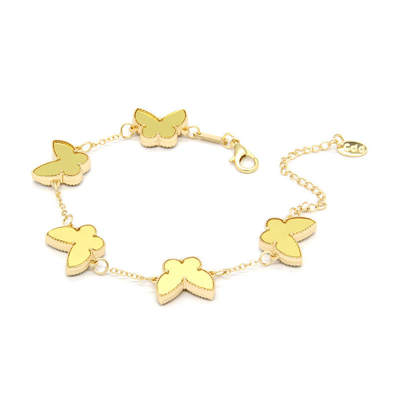 12pcs/lot Gold-Plated Colorful Butterfly Bracelets Gold Women Bracelets Charms Beads Beyond