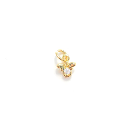 10pcs/lot 8.7*7.4mm Mini Size CZ Paved Bee Charms