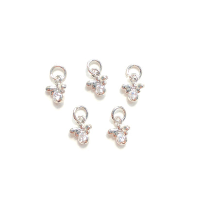 10pcs/lot 8.7*7.4mm Mini Size CZ Paved Bee Charms