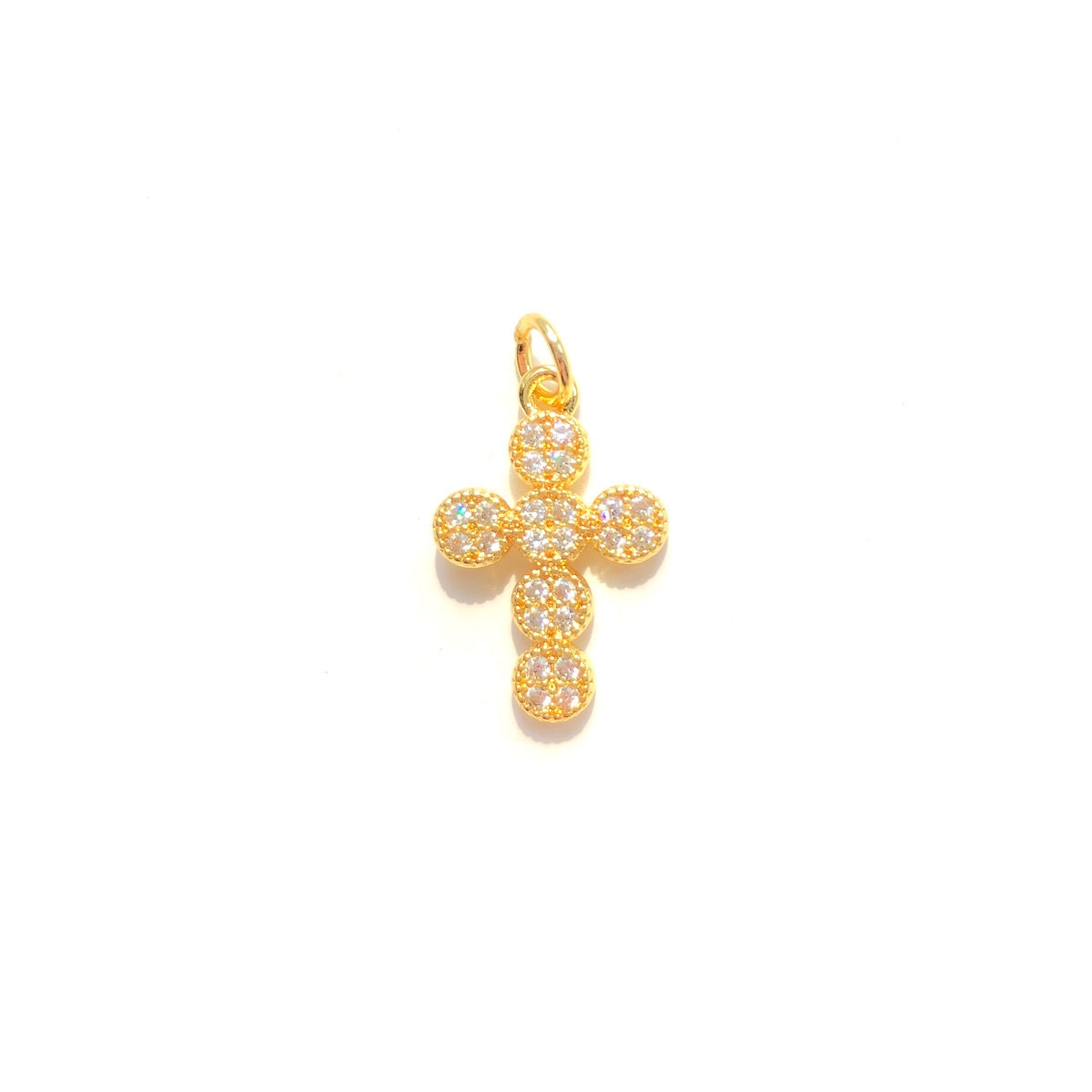 10pcs/lot 18.6*12.3mm CZ Paved Cross Charms