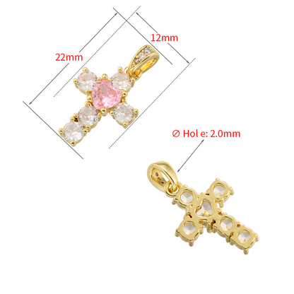 10pcs/lot Small Size CZ Paved Cross Charms CZ Paved Charms Crosses Small Sizes Charms Beads Beyond