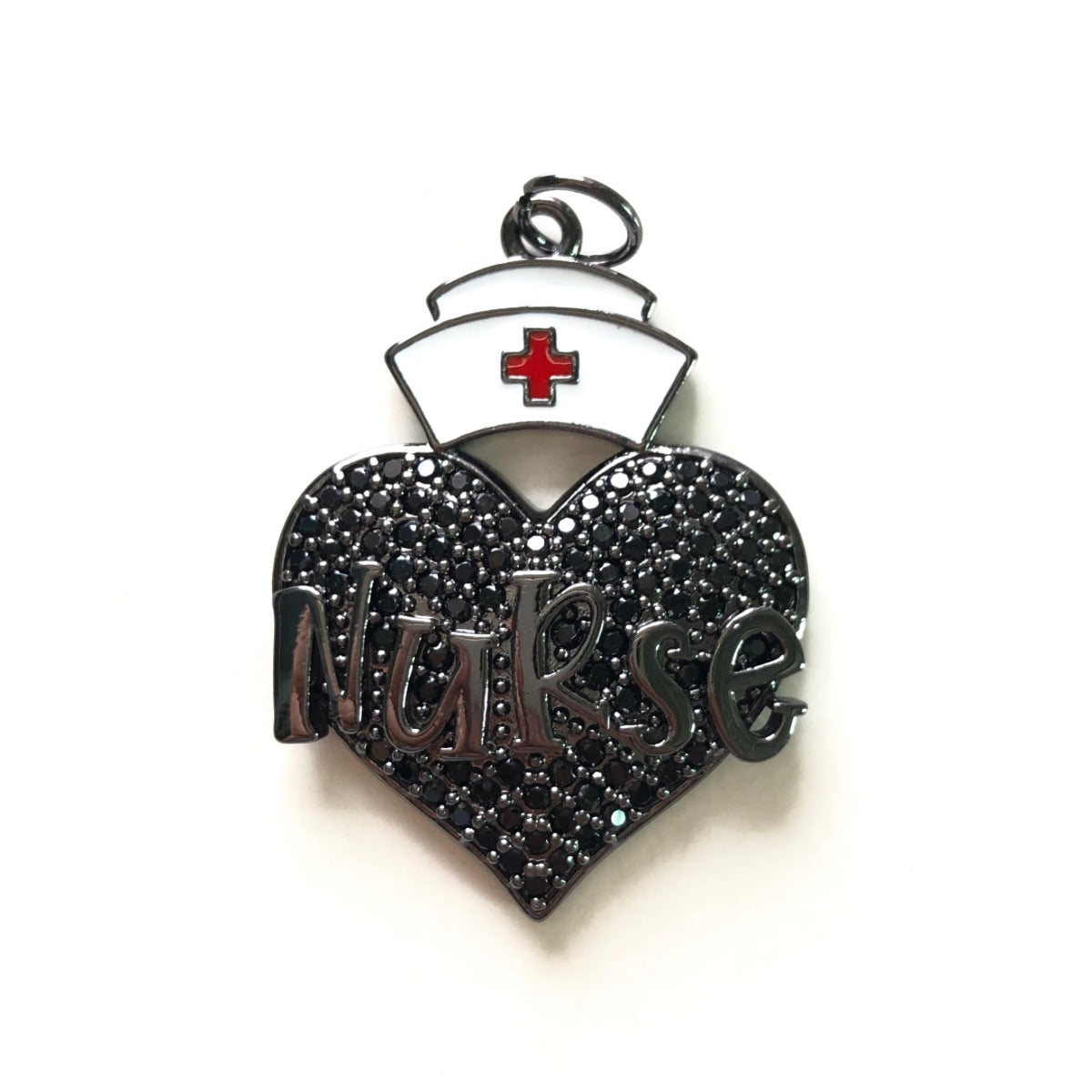 10pcs/lot CZ Pave Nurse Cap Heart Word Charms Nurse's Day CZ Paved Charms New Charms Arrivals Nurse Inspired Charms Beads Beyond
