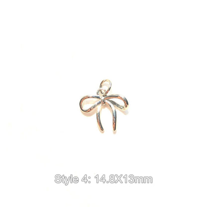 10pcs/lot Gold-Plated Bow Bowknot Charms