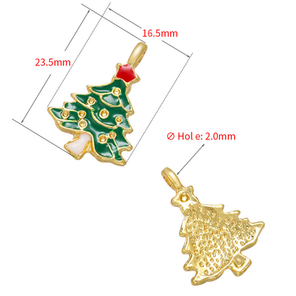 20pcs/lot Enamel Christmas Bell Santa Tree Stocking Charms CZ Paved Charms Christmas Charms Beads Beyond