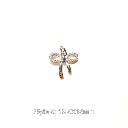 10pcs/lot Gold-Plated Bow Bowknot Charms