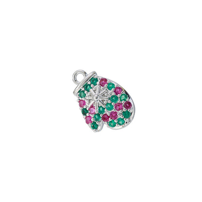 10pcs/lot Small Size CZ Paved Christmas Charms Style 27 CZ Paved Charms Christmas Charms Beads Beyond