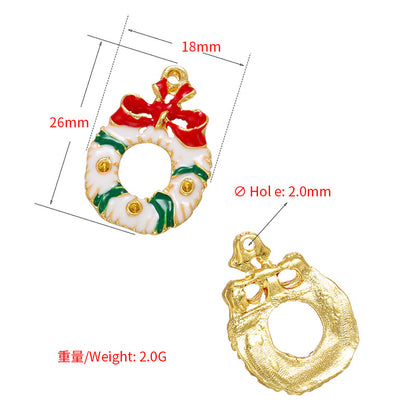 20pcs/lot Enamel Christmas Bell Santa Tree Stocking Charms CZ Paved Charms Christmas Charms Beads Beyond