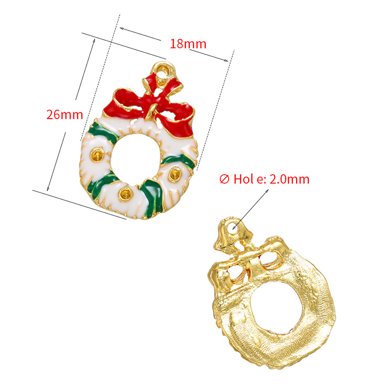 20pcs/lot Enamel Christmas Bell Santa Tree Stocking Charms CZ Paved Charms Christmas Charms Beads Beyond