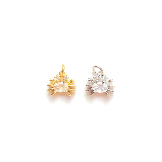 10pcs/lot Mini Size CZ Paved Crab Charms