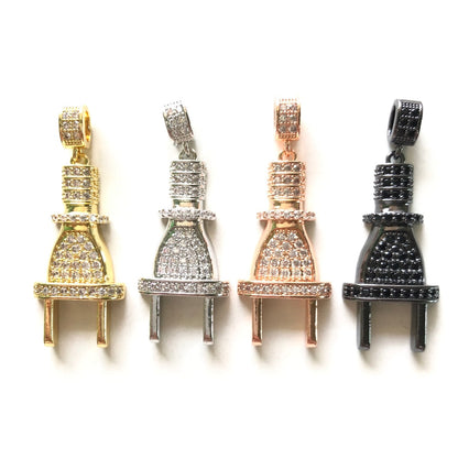 10pcs/lot CZ Paved Plug Charms-God Is the Plug Mix Colors CZ Paved Charms Christian Quotes New Charms Arrivals Charms Beads Beyond