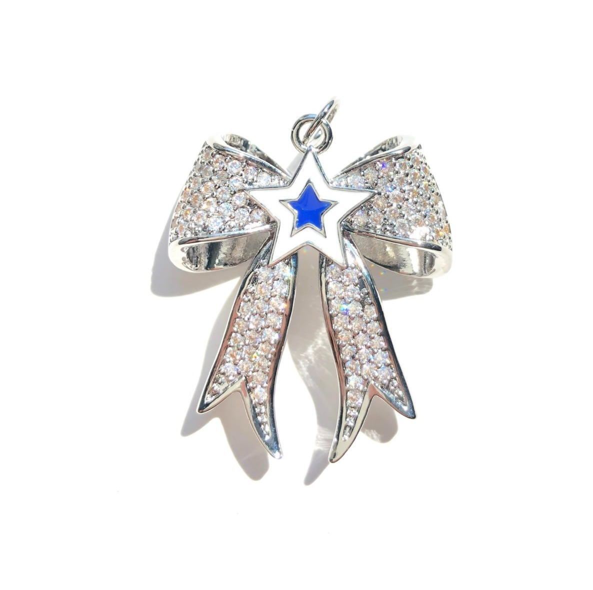 10pcs/Lot CZ Paved Cowboys Bow Tie American Football Soccer Charms Silver CZ Paved Charms American Football Sports New Charms Arrivals Charms Beads Beyond