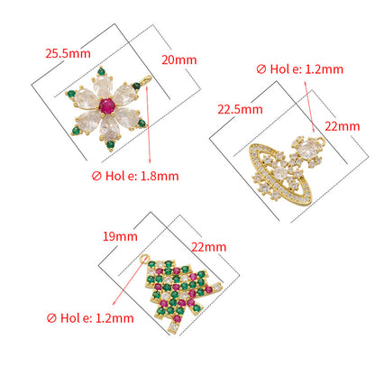 10pcs/lot Small Size CZ Paved Christmas Charms CZ Paved Charms Christmas Charms Beads Beyond