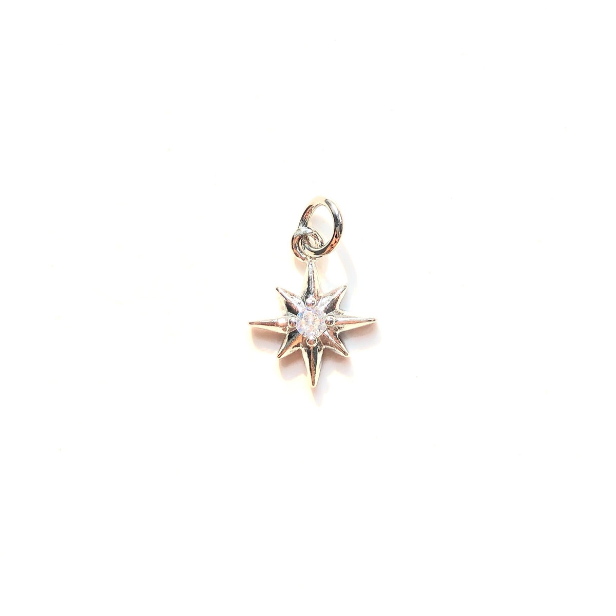 10pcs/lot 13*10.5mm Small Size CZ Paved North Star Charms
