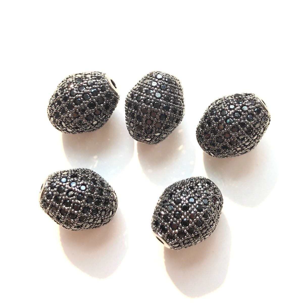 10pcs/lot 14*11.5mm CZ Paved Olive Spacer Beads