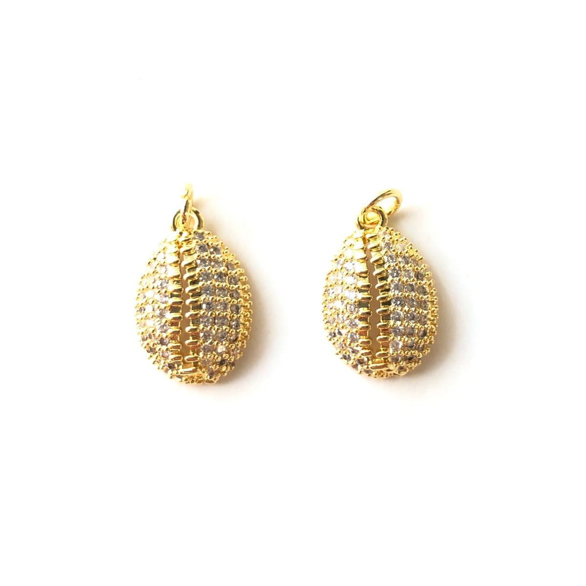 10pcs/lot 18.5*12mm CZ Paved Shell Charms
