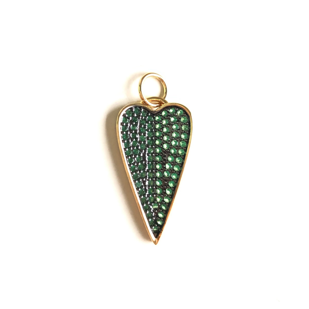 5-10pcs/lot 26.6*22mm Blue Green Fuchsia CZ Paved Heart Charm Pendants CZ Paved Charms Hearts New Charms Arrivals Charms Beads Beyond