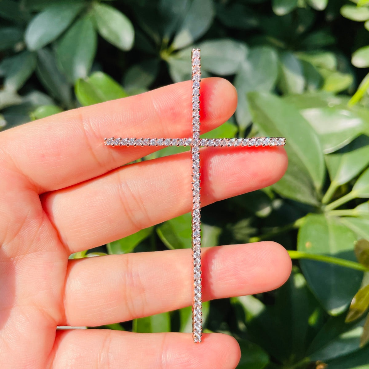 5-10pcs/lot Big Size CZ Paved Cross Charms Pendant for Necklaces Making Rose Gold CZ Paved Charms Crosses New Charms Arrivals Charms Beads Beyond