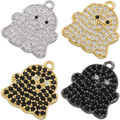 10pcs/lot Small Size CZ Paved Ghost Charm for Halloween Mix Colors CZ Paved Charms Halloween Charms Charms Beads Beyond