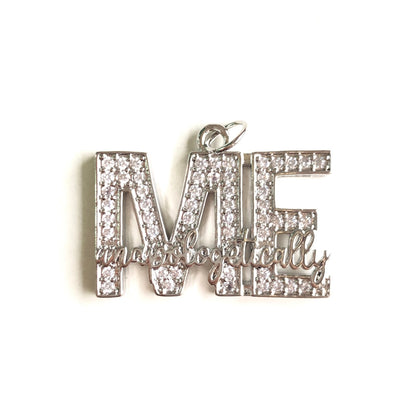 10pcs/lot CZ Paved Unapologetically ME Word Charms Silver CZ Paved Charms New Charms Arrivals Words & Quotes Charms Beads Beyond