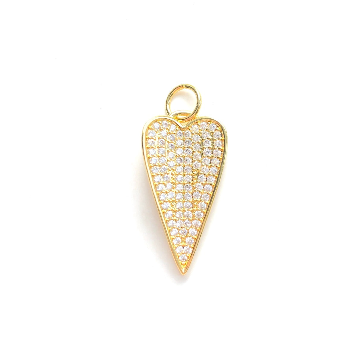 10pcs/lot 26.6*22mm CZ Paved Heart Charm Pendants Gold CZ Paved Charms Hearts New Charms Arrivals Charms Beads Beyond