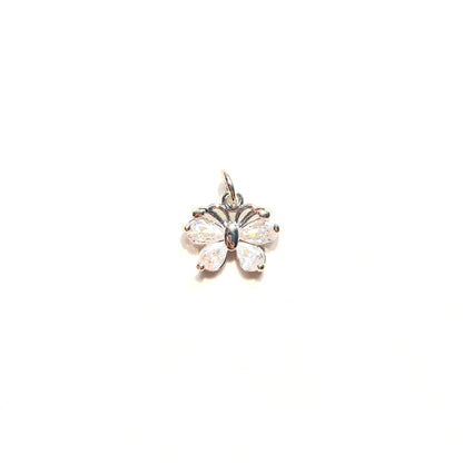 10pcs/lot Small Size CZ Paved Butterfly Charm