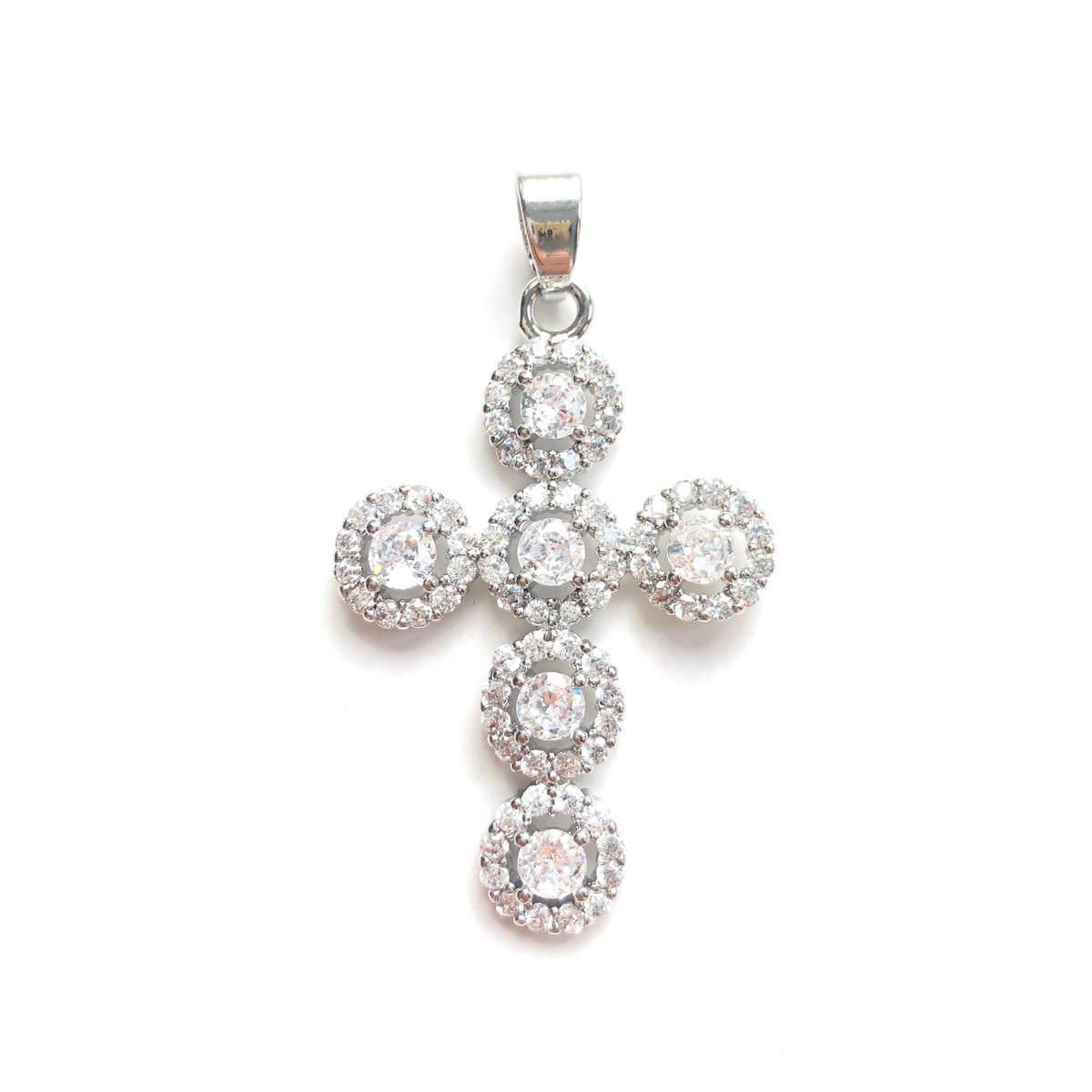 10pcs/lot 39*22mm CZ Paved Cross Charms Silver CZ Paved Charms Crosses New Charms Arrivals Charms Beads Beyond