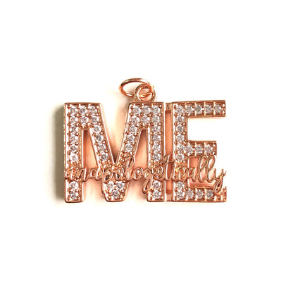 10pcs/lot CZ Paved Unapologetically ME Word Charms Rose Gold CZ Paved Charms New Charms Arrivals Words & Quotes Charms Beads Beyond