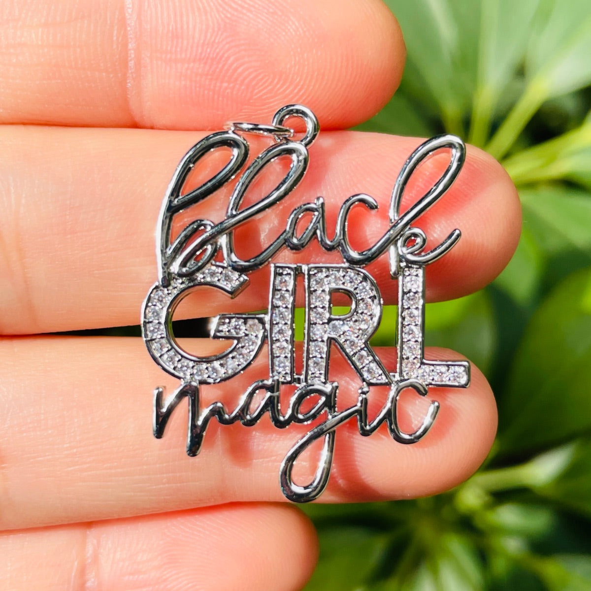 10pcs/lot CZ Paved Black Girl Magic Charms CZ Paved Charms New Charms Arrivals Words & Quotes Charms Beads Beyond