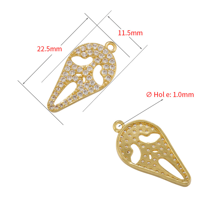 10pcs/lot CZ Paved Skull Charm for Halloween CZ Paved Charms Halloween Charms Charms Beads Beyond