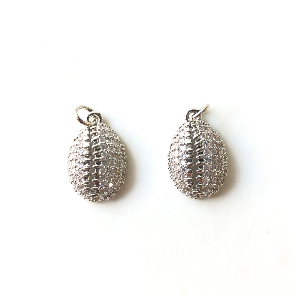 10pcs/lot 18.5*12mm CZ Paved Shell Charms