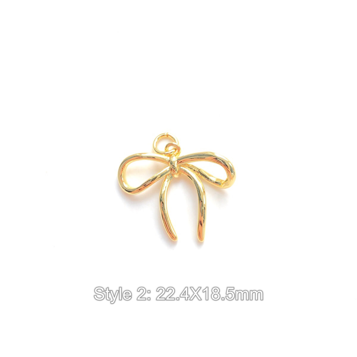 10pcs/lot Gold-Plated Bow Bowknot Charms