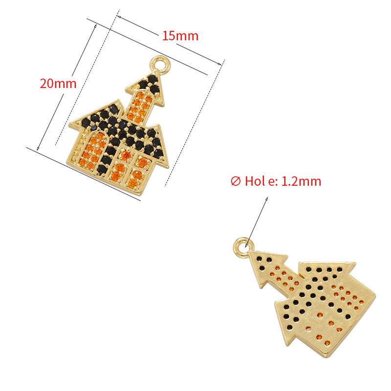 10pcs/lot CZ Paved Ghost Castle Charm for Halloween CZ Paved Charms Halloween Charms Charms Beads Beyond