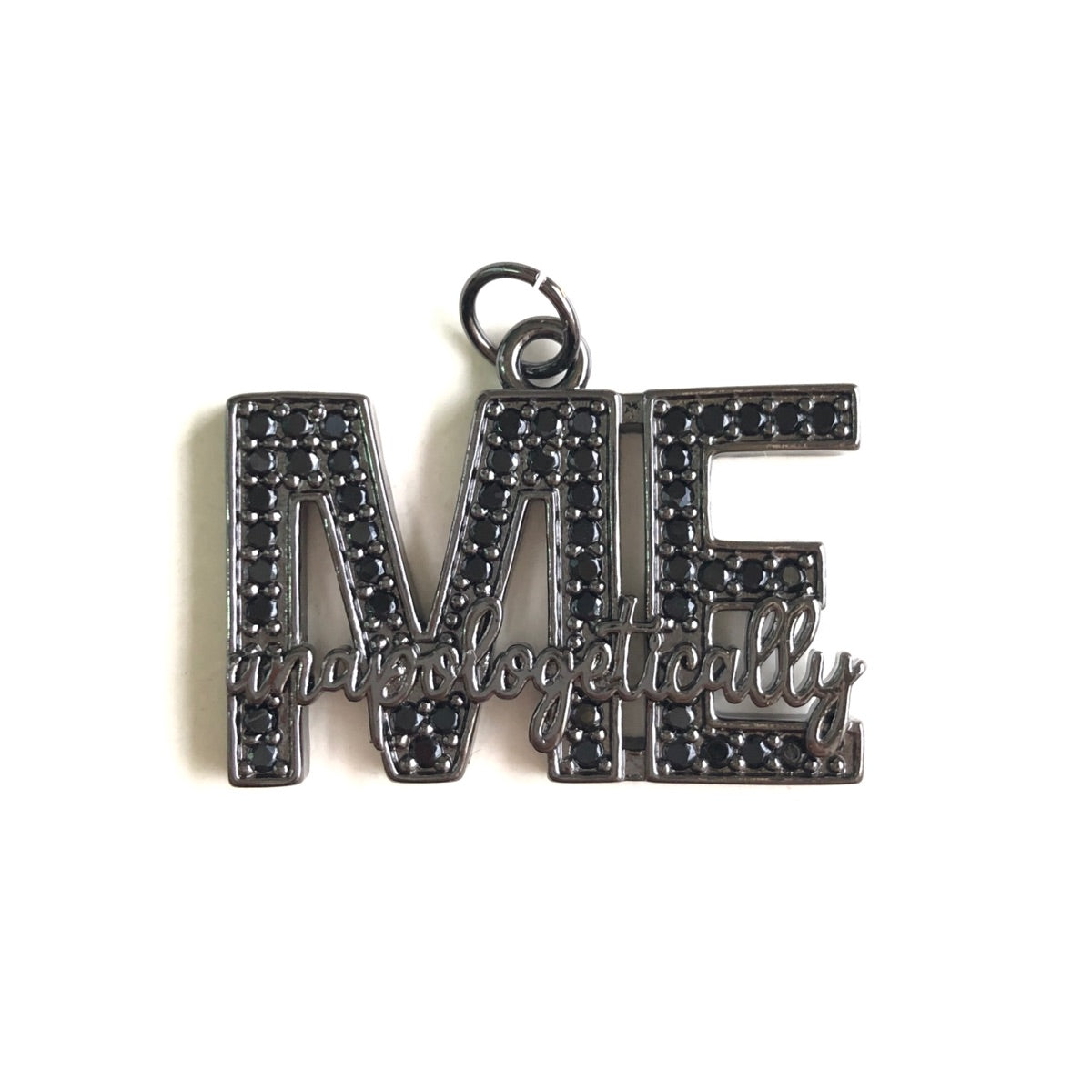 10pcs/lot CZ Paved Unapologetically ME Word Charms Black on Black CZ Paved Charms New Charms Arrivals Words & Quotes Charms Beads Beyond