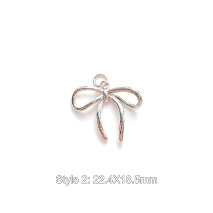 10pcs/lot Gold-Plated Bow Bowknot Charms