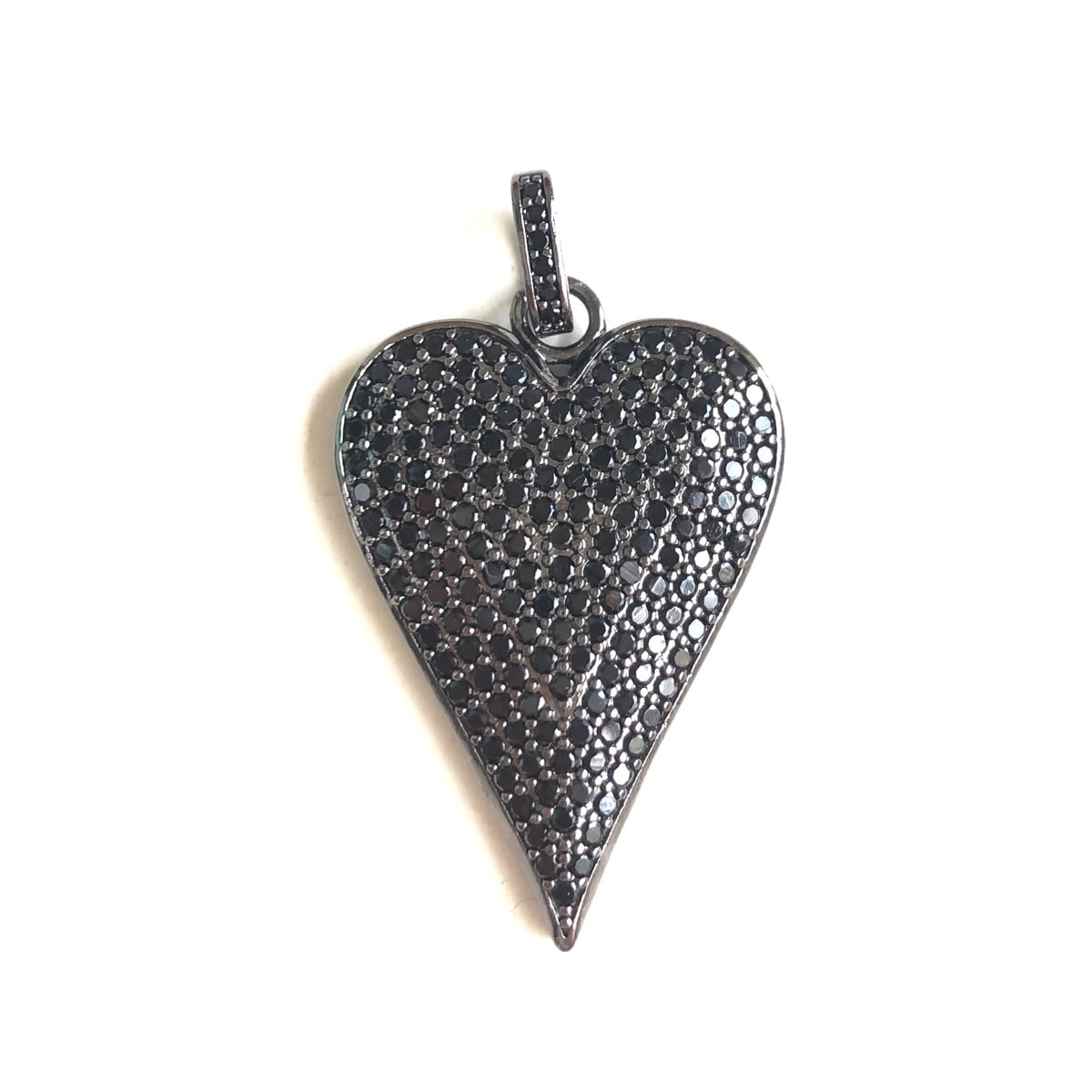 10pcs/lot 40*23mm CZ Paved Heart Charm Pendants Black on Black CZ Paved Charms Hearts New Charms Arrivals Charms Beads Beyond