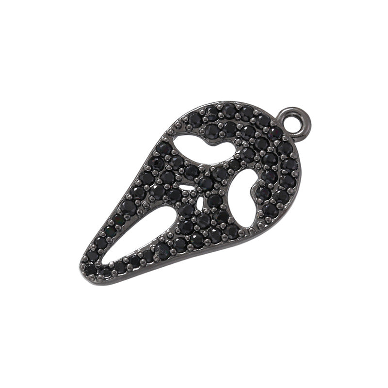 10pcs/lot CZ Paved Skull Charm for Halloween Black on Black CZ Paved Charms Halloween Charms Charms Beads Beyond