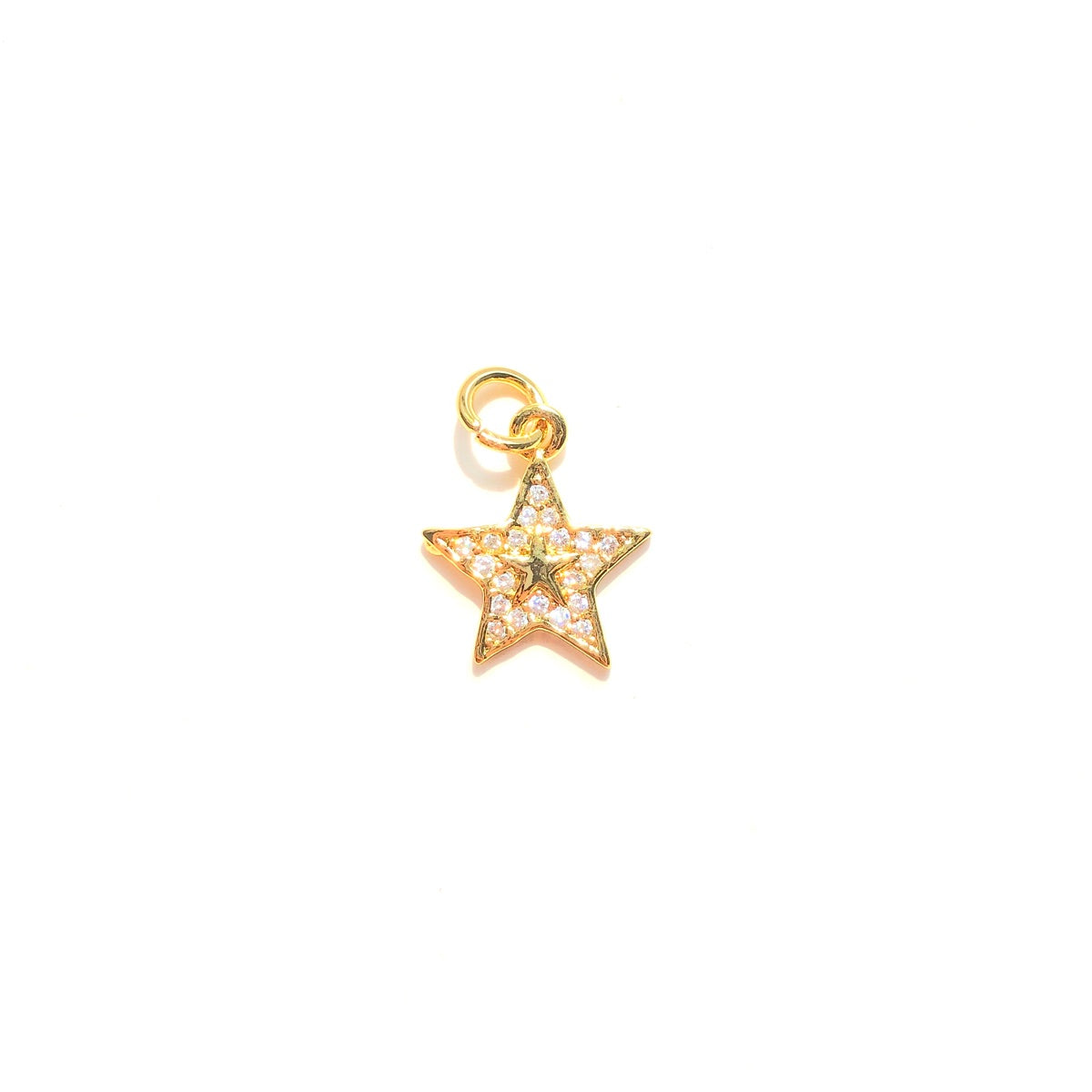 10pcs/lot 13.5*11.7mm Small Size CZ Paved Star Charms