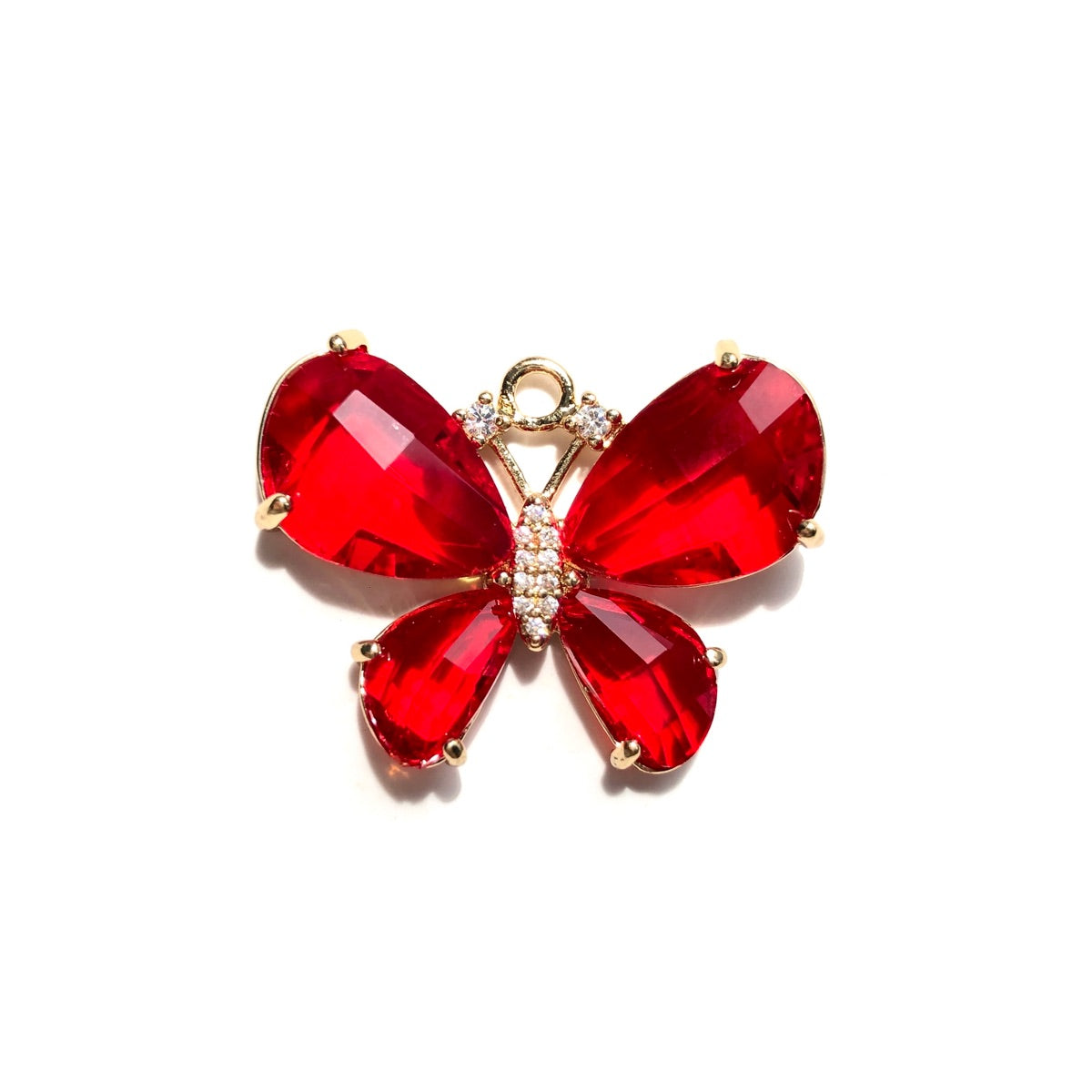 10pcs/lot 28.5*22mm Colorful Crystal Glass CZ Pave Butterfly Charms Red CZ Paved Charms Butterflies Charms Beads Beyond