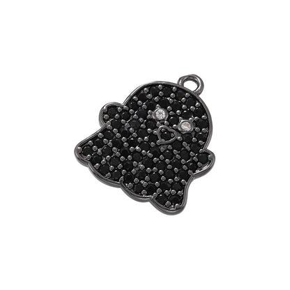 10pcs/lot Small Size CZ Paved Ghost Charm for Halloween Black on Black CZ Paved Charms Halloween Charms Charms Beads Beyond