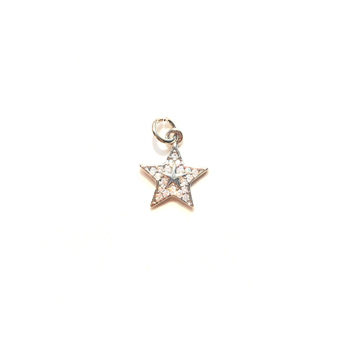 10pcs/lot 13.5*11.7mm Small Size CZ Paved Star Charms