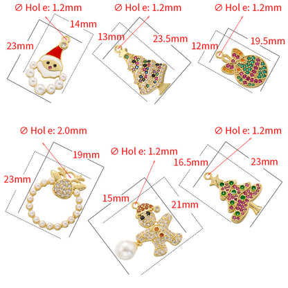 10pcs/lot Small Size CZ Paved Christmas Charms CZ Paved Charms Christmas Charms Beads Beyond