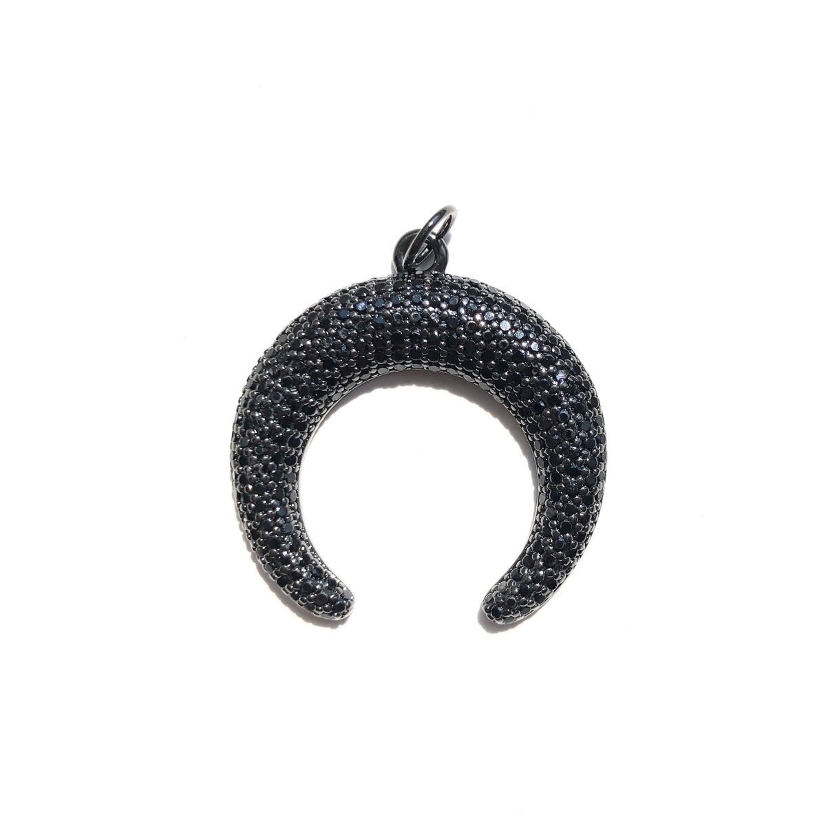 5-10pcs/lot 30.2*29.5mm Big Size CZ Paved Moon Charms