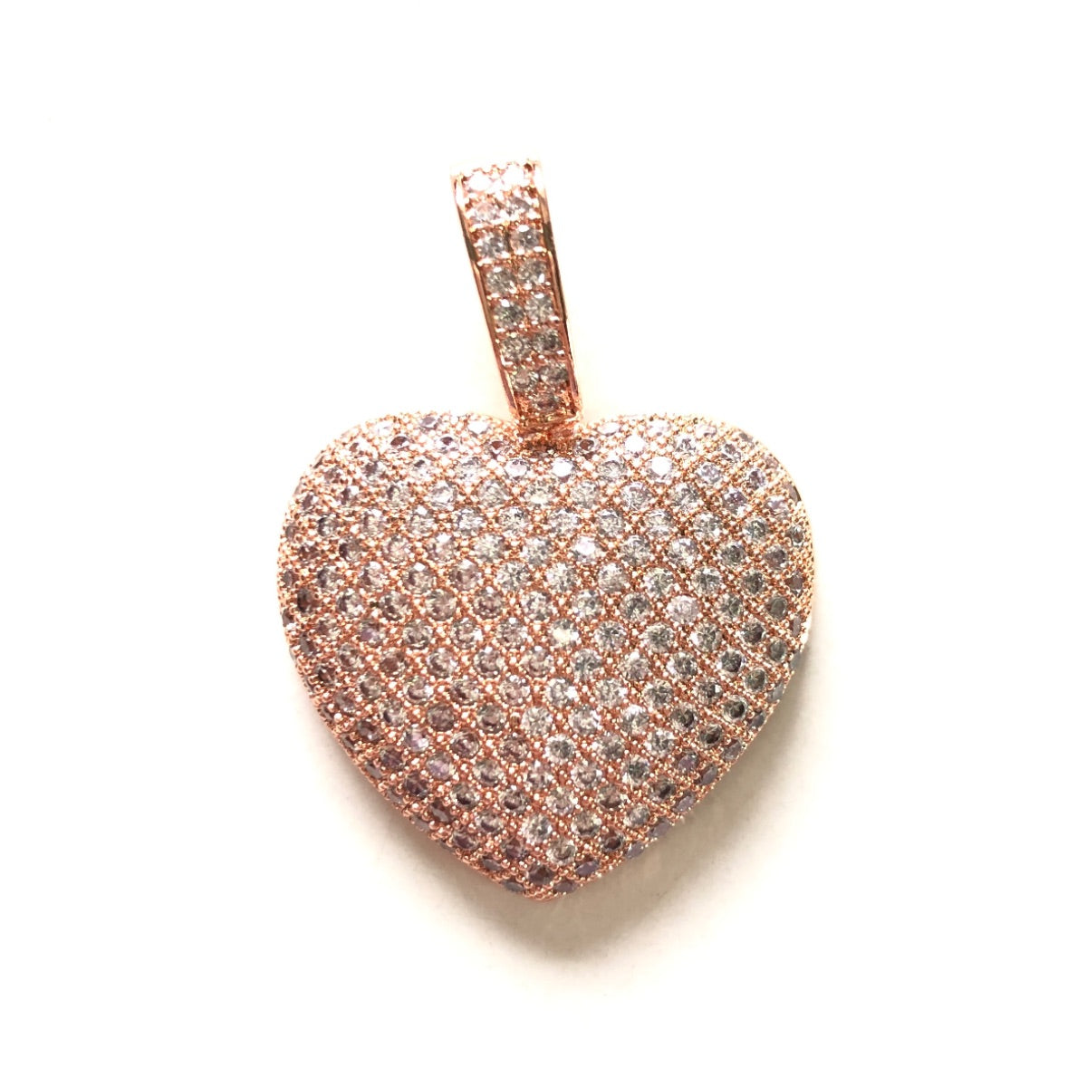 5-10pcs/lot Large Size CZ Paved 3D Heart Charms CZ Paved Charms Hearts New Charms Arrivals Charms Beads Beyond