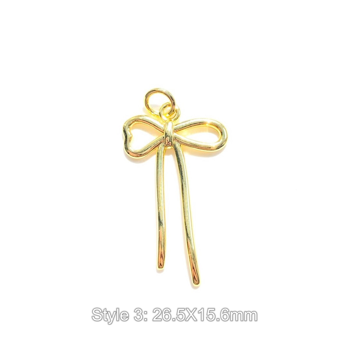 10pcs/lot Gold-Plated Bow Bowknot Charms