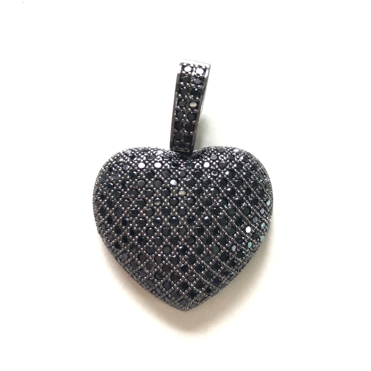 5-10pcs/lot Large Size CZ Paved 3D Heart Charms CZ Paved Charms Hearts New Charms Arrivals Charms Beads Beyond